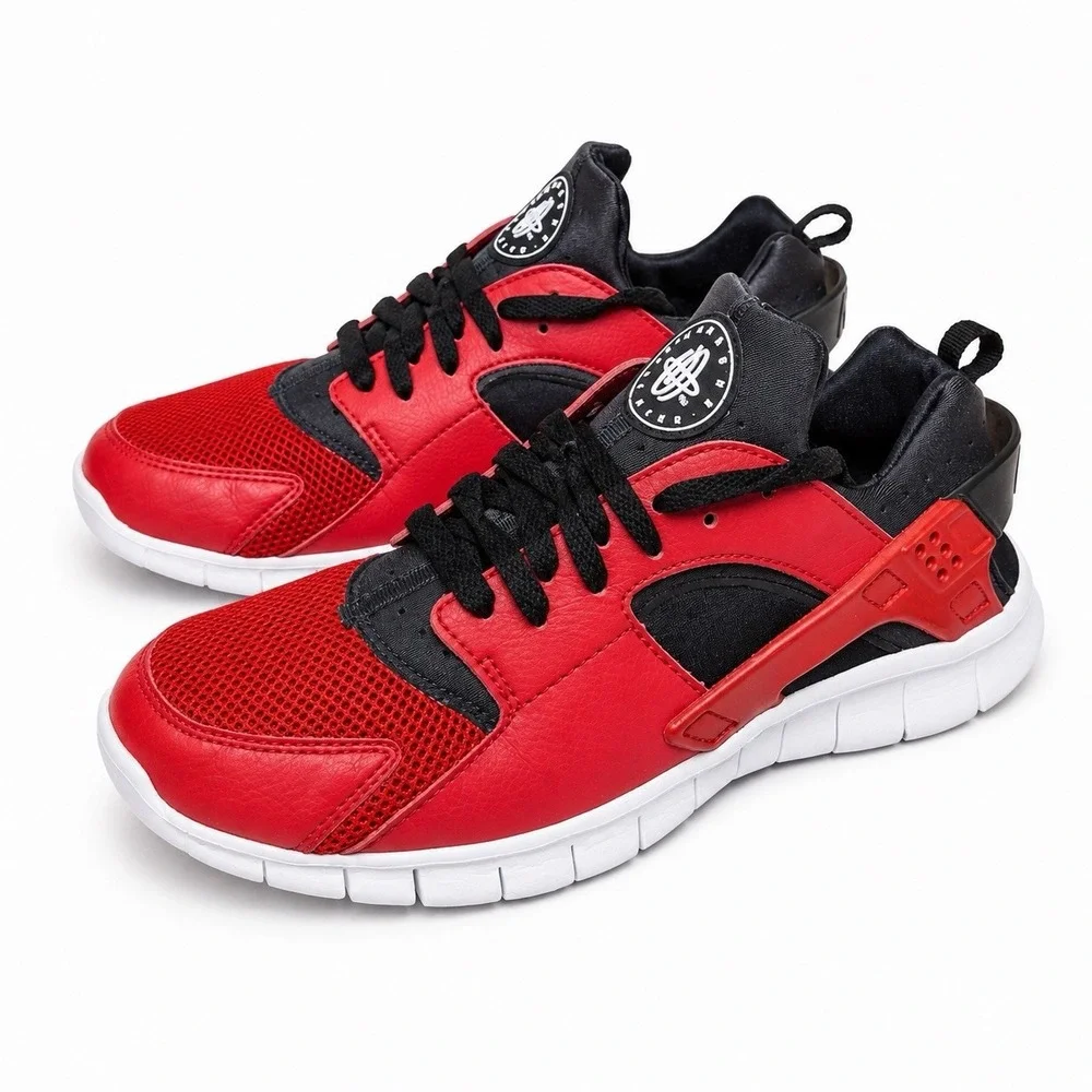 Nike Huarache Free Run 2012 Red Black 510801-661 Men's Size 9 Running Shoes